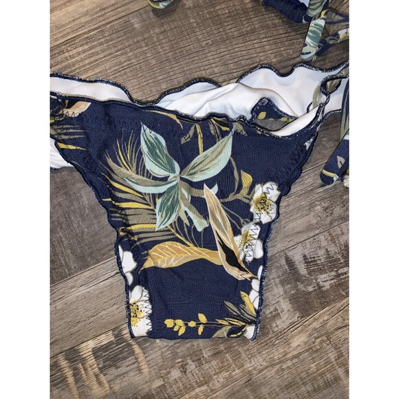 ZOEW Womens Floral String Bikini Swimsuit Set Size L - Picture 2 of 6